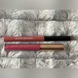 Matte Lip Liner and Liquid Lipstick Set - Pink Mauve